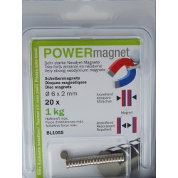 Blister Magnet Ø 6 x 2 mm Inhalt 20 Stück