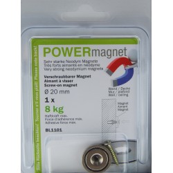 Magnet Ø 20 mm mit Senkung zum Verschrauben