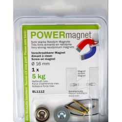 Magnet Ø 16 mm mit Senkung zum Verschrauben mit verschraubbarem Gegenstück