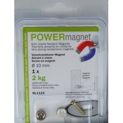Magnet Ø 10 mm mit Senkung zum Verschrauben mit selbstklebendem Gegenstück