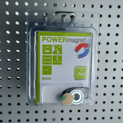 Magnet Ø 20 mm mit Senkung zum Verschrauben mit selbstklebendem Gegenstück